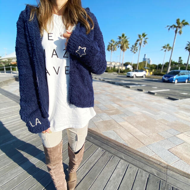 西海岸系☆LUSSO SURF LA刺繍ボアパーカー Sサイズ☆ベアフット