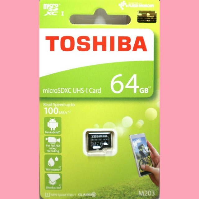 東芝(トウシバ)の東芝 microSDカード 64GB マイクロSD スマホ/家電/カメラのスマートフォン/携帯電話(その他)の商品写真