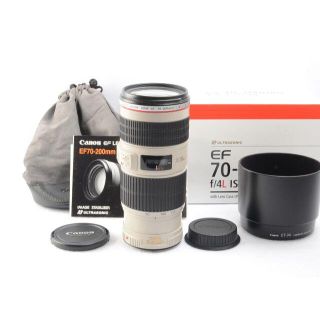 キヤノン(Canon)の美品 EF70-200mm F4L IS USM 元箱付属一式(レンズ(ズーム))