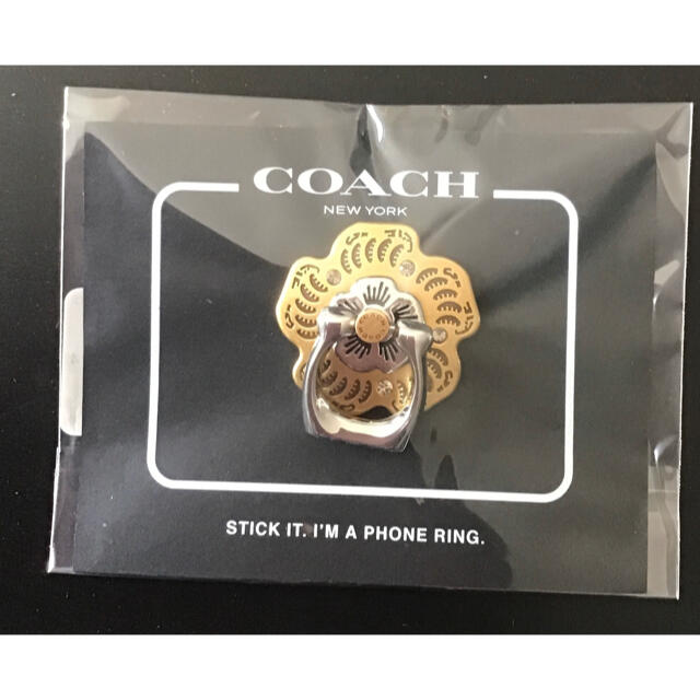 COACH(コーチ)の【COACH】Rose ティー ローズ フォーン グリップ リング スマホ/家電/カメラのスマホアクセサリー(その他)の商品写真