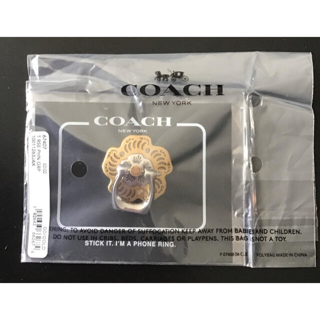 COACH(コーチ)の【COACH】Rose ティー ローズ フォーン グリップ リング スマホ/家電/カメラのスマホアクセサリー(その他)の商品写真