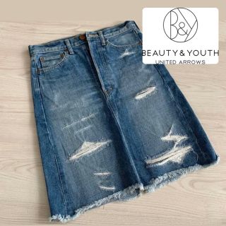 ビューティアンドユースユナイテッドアローズ(BEAUTY&YOUTH UNITED ARROWS)のbeauty&youth デニムスカート(ひざ丈スカート)