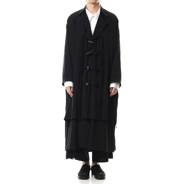 Yohji Yamamoto(ヨウジヤマモト)のYohji Yamamoto トグルコート サイドギャザーコート メンズのジャケット/アウター(チェスターコート)の商品写真