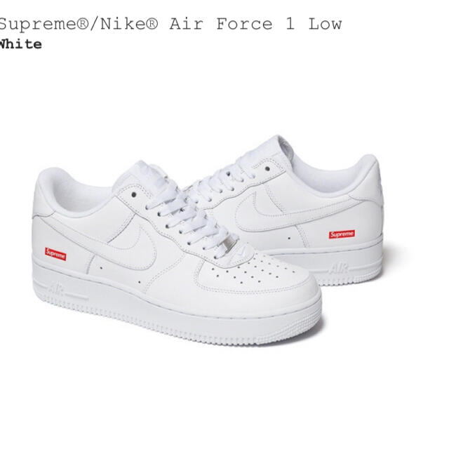 WhiteSIZESupreme Nike Air Force 1 Low