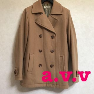 アーヴェヴェ(a.v.v)の【専用】ウールのベージュピーコート＋花柄スカート(ピーコート)