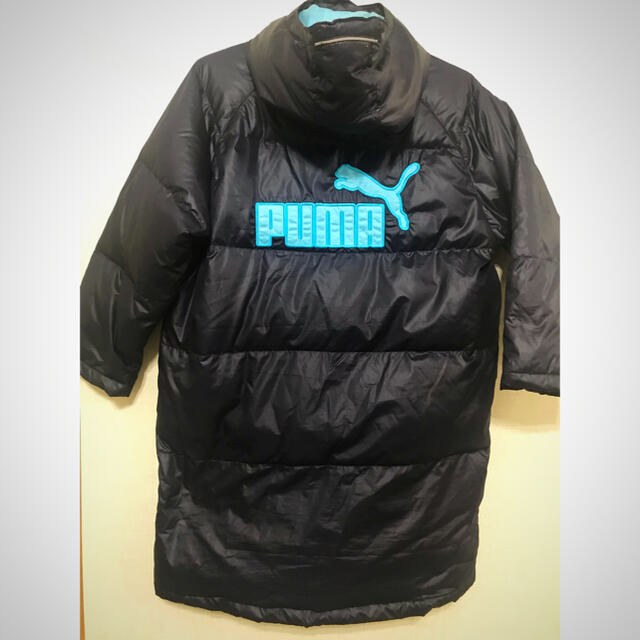 PUMA(プーマ)の【美品】puma ダウンベンチコート ネイビー×ライトブルー １３０ キッズ/ベビー/マタニティのキッズ服男の子用(90cm~)(コート)の商品写真