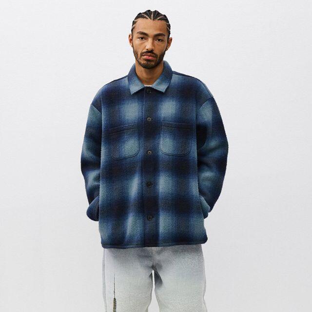 即発送 Shadow Plaid Fleece Shirt XL 1