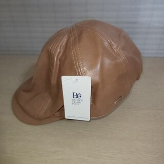 (新品、未使用)PU合皮ハンチング メンズサイズ ベージュ(ハンチング/ベレー帽)