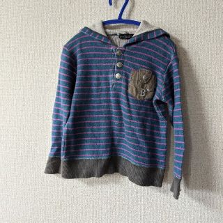 ベベ(BeBe)のBeBe/100 ボーダー パーカー(Tシャツ/カットソー)