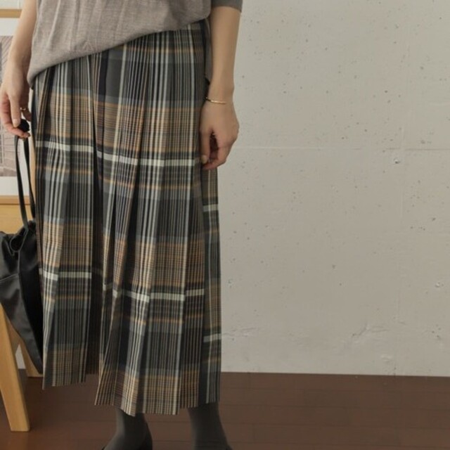 製品 新品タグ付き チェックプリーツロングスカート | artfive.co.jp