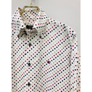 バーバリーブラックレーベル(BURBERRY BLACK LABEL)の美品 バーバリーブラックレーベル ボタンダウン マルチカラー ドット 長袖シャツ(シャツ)