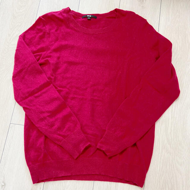 UNIQLO(ユニクロ)のUNIQLO ユニクロ　カシミヤ100% 長袖ニット セーター ピンク レディースのトップス(ニット/セーター)の商品写真