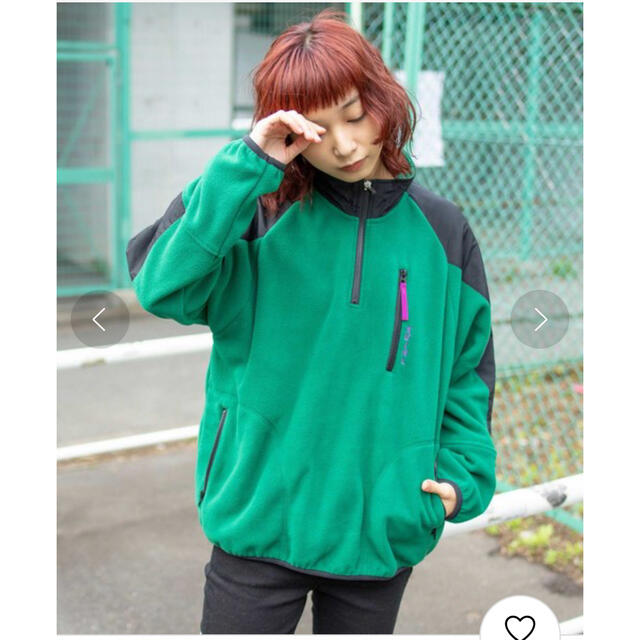 X-girl(エックスガール)のHALF ZIP FLEECE TOP レディースのトップス(トレーナー/スウェット)の商品写真