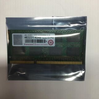 トランセンド(Transcend)のTranscend RAM 4GB DDR3 SODIMM CL9(PCパーツ)