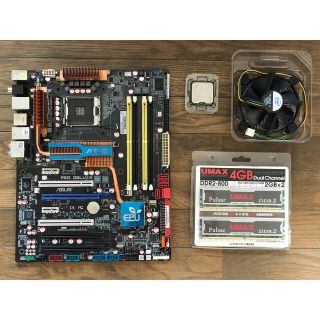 エイスース(ASUS)のASUS P5Q-DELUX core2duo E8500 UMAX 4GB(PCパーツ)