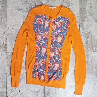 カルヴェン(CARVEN)の美品 CARVEN カルヴェン ☆ コンビデザイン カーディガン S 花柄 長袖(カーディガン)