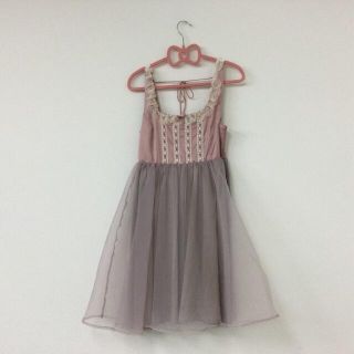 ユメテンボウ(夢展望)のmon lily レースアップチュールワンピース(ミニワンピース)