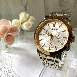【希少】BURBERRY バーバリー BU1374 腕時計 クロノグラフ コンビ