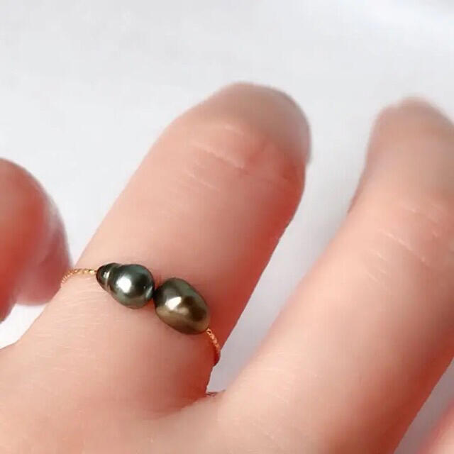 K18 タヒチケシパールリング レディースのアクセサリー(リング(指輪))の商品写真