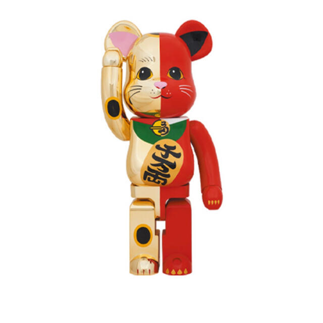 Be@rbrick 招き猫 金 赤 1000％　ベアブリックエンタメ/ホビー