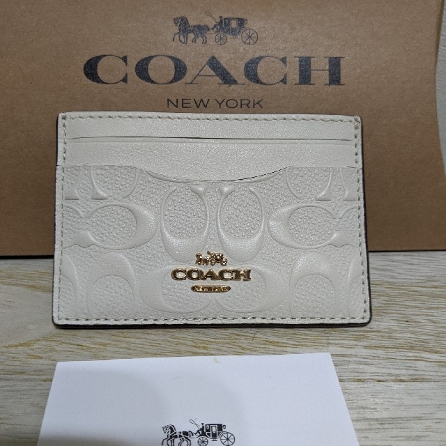 新品】COACH シグネチャー カード入れ 名刺入れ 白-