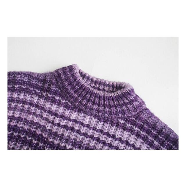 ZARA(ザラ)の🍁秋新作🍁2763◆purple ニット セーター  レディースのトップス(ニット/セーター)の商品写真