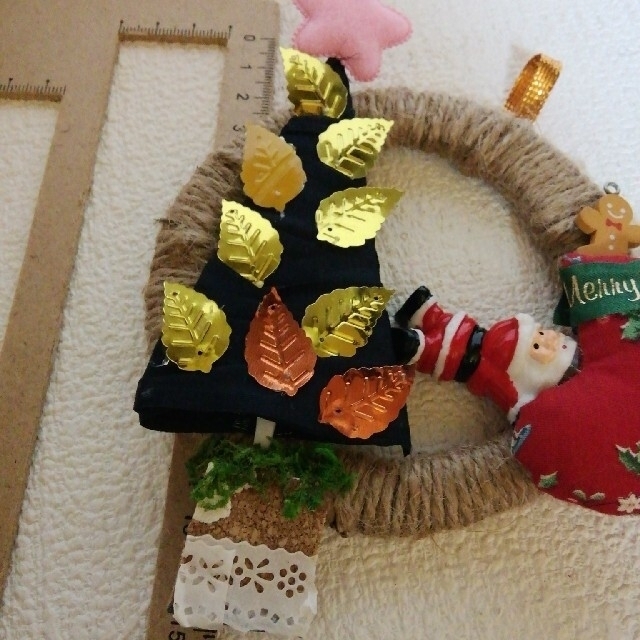 クリスマスリース　ミニ ハンドメイドのフラワー/ガーデン(リース)の商品写真