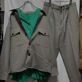 ジーユー セットアップスーツ(メンズ)（グリーン・カーキ/緑色系）の
