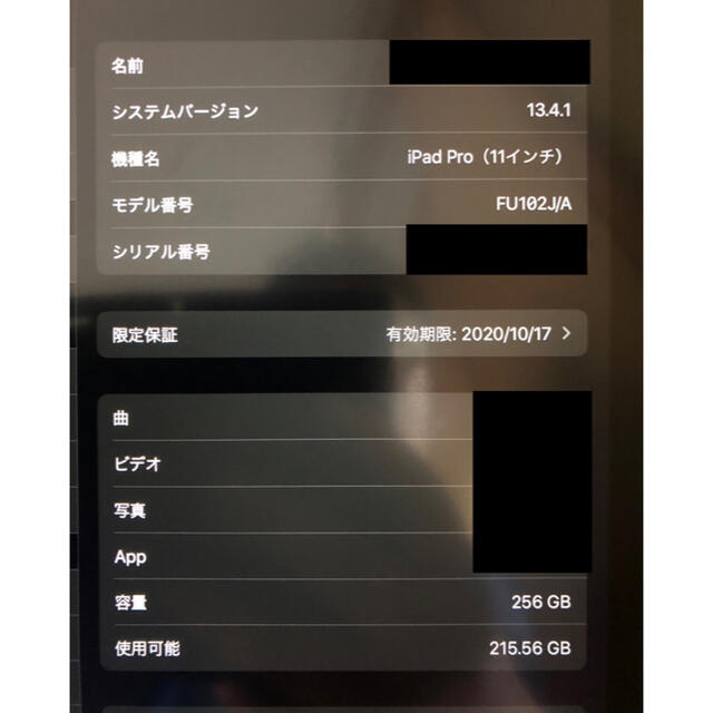 iPad Pro 11インチ 256GB Wi-Fi+Cellular - 2