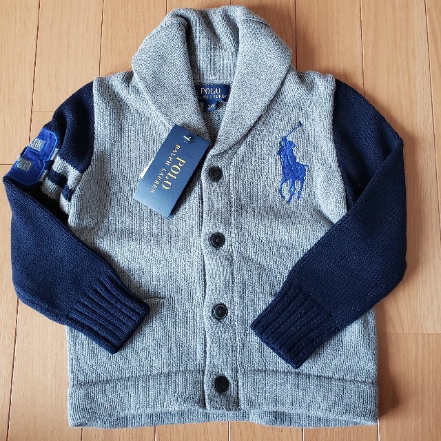 POLO RALPH LAUREN(ポロラルフローレン)のお値下げ中☆新品タグつき　ラルフローレン　ニット　カーディガン　4T  110 キッズ/ベビー/マタニティのキッズ服女の子用(90cm~)(カーディガン)の商品写真