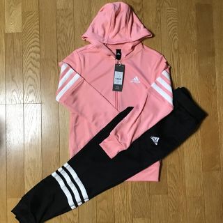 アディダス(adidas)のadidas アディダス ジャージ 上下セットアップ 160cm ピンク×黒(その他)