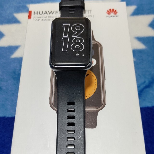 【中古美品】ガラスコーティング❗️HUAWEI WATCH  FIT ブラック  メンズの時計(腕時計(デジタル))の商品写真