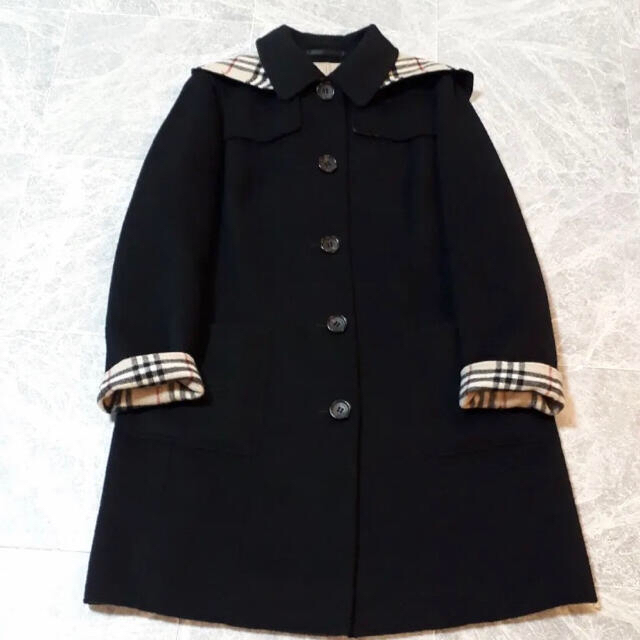 BURBERRY(バーバリー)のバーバリー Burberry コート カシミヤ ウール ロンドン フード レディースのジャケット/アウター(ロングコート)の商品写真