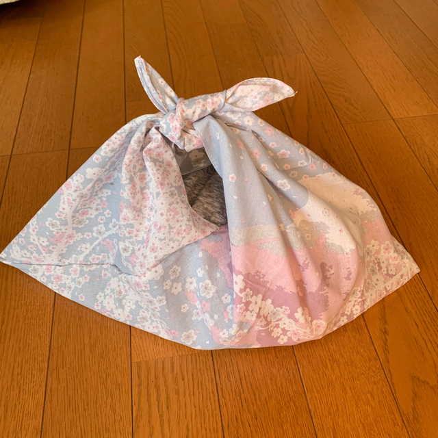 あづま袋　富士山と桜② ハンドメイドのファッション小物(バッグ)の商品写真