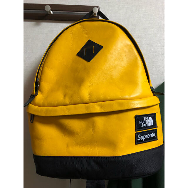 supreme north face leather backpack