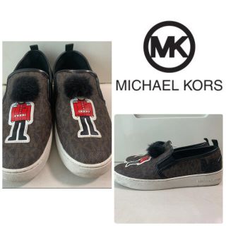 マイケルコース(Michael Kors)のマイケル　ダークブラウンレザー　ロンドン　スリッポン(スニーカー)