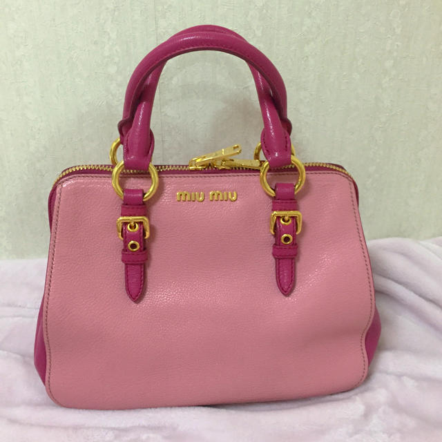 ミュウミュウ ハンドバッグ マテラッセ レザー 5BB124 Miu Miu バッグ ショルダーバッグ ダメージ加工