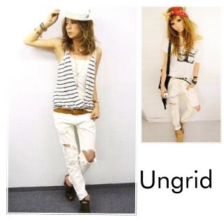 アングリッド(Ungrid)のUngrid♡ホワイトサルエルデニム(デニム/ジーンズ)