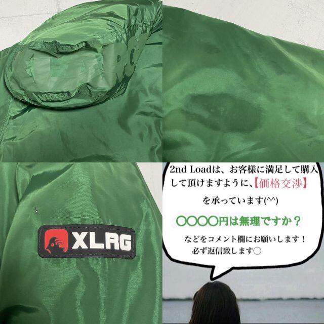 XLARGE(エクストララージ)の【希少カラー】　X Large ダウンジャケット　ナイロン　緑　グリーン　フード メンズのジャケット/アウター(ダウンジャケット)の商品写真