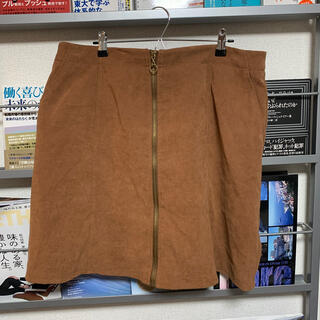 15スカート  ベージュ　ブラウン　4L 大きいサイズ(ひざ丈スカート)