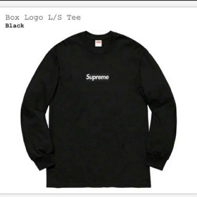 Tシャツ/カットソー(七分/長袖)supreme box logo tee ロンT black