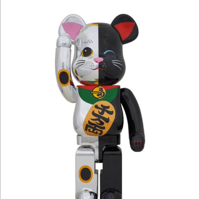 Be@rbrick 招き猫 銀 黒 1000％　ベアブリックその他