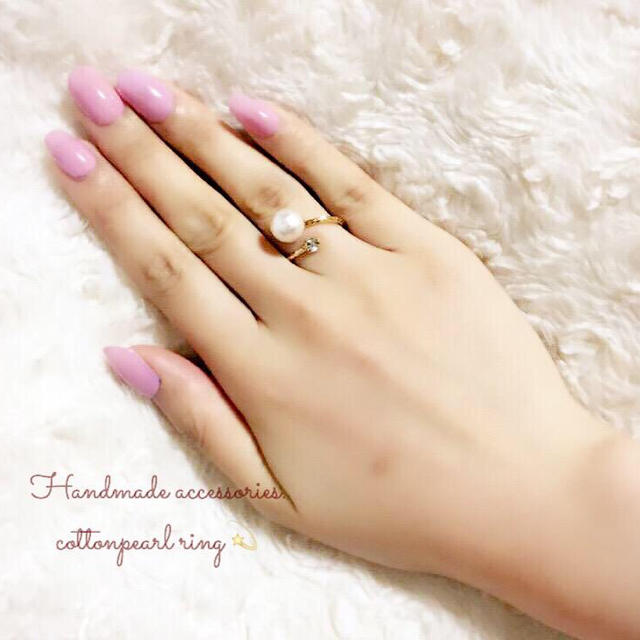 cottonpearl ring.. ハンドメイドのアクセサリー(リング)の商品写真