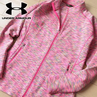 アンダーアーマー(UNDER ARMOUR)の超美品 L アンダーアーマー レディース トレーニングジャケット ピンク(トレーニング用品)