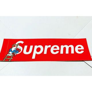 シュプリーム(Supreme)のSupreme ステッカー　1枚　Smurf box logo シュプリーム　赤(その他)