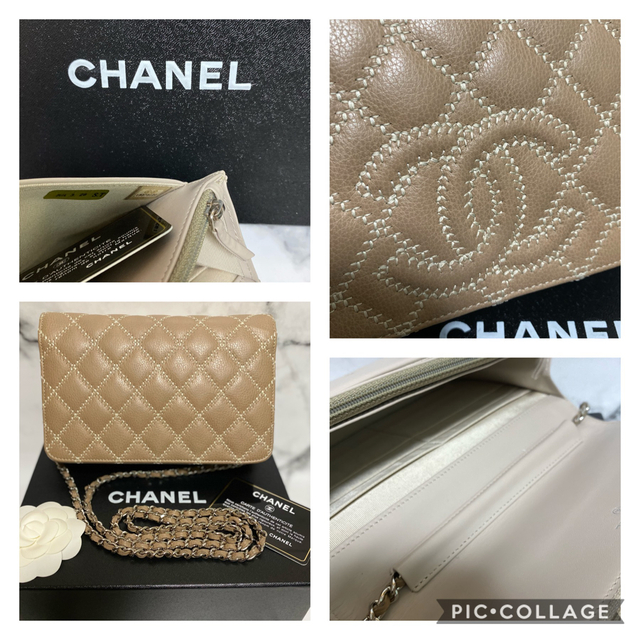 CHANEL(シャネル)の【購入者様決定☆】CHANEL キャビアスキン チェーンウォレット / ベージュ レディースのバッグ(ショルダーバッグ)の商品写真