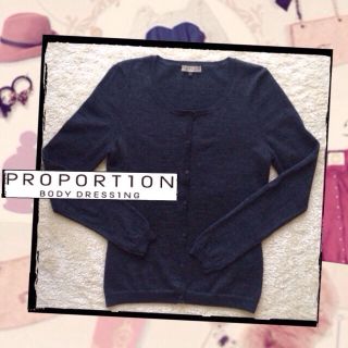 プロポーションボディドレッシング(PROPORTION BODY DRESSING)のベーシックカーディガン/gray★送料込(カーディガン)