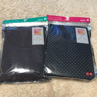 ユニクロ(UNIQLO)のユニクロ　ヒートテック　レディース　M 2枚セット　タートル　クルーネック　長袖(アンダーシャツ/防寒インナー)