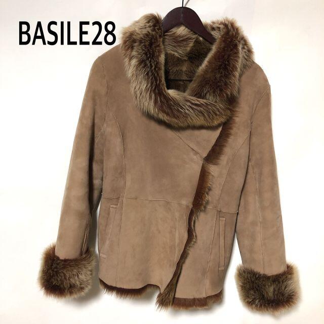 バジーレ ムートンコート 40 ベージュ/BASILE28 羊革ファーショート-