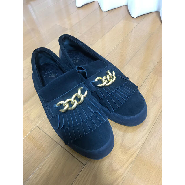 最終 GiuseppeZanotti Homme スウェードローファー 内ボア